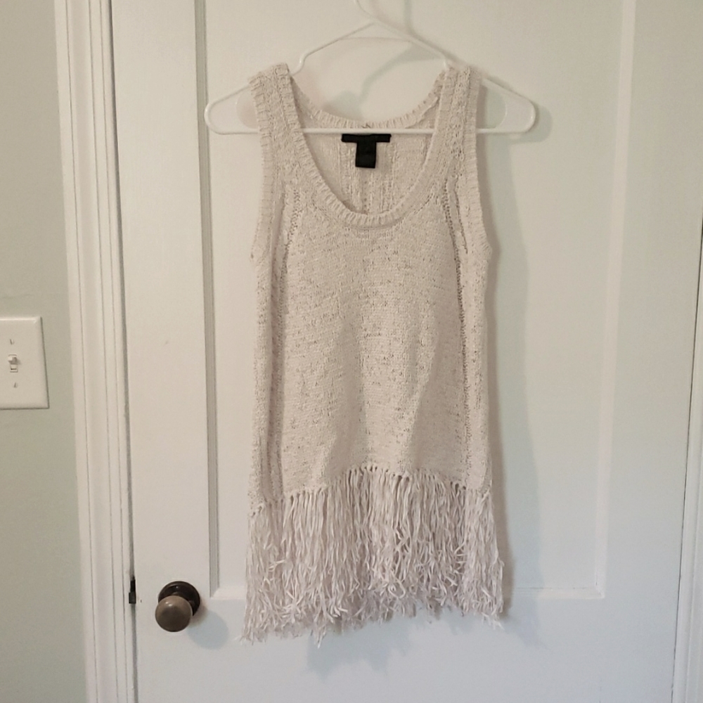 LAST CALL Woven fringe tank, Size S